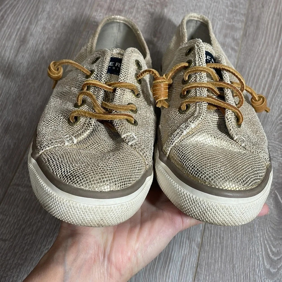 Sperry Top Sider Seacoast Metallic Python Embossed Sneaker 9 - Picture 11 of 16